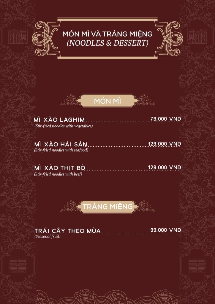 Món Mì & Tráng Miệng