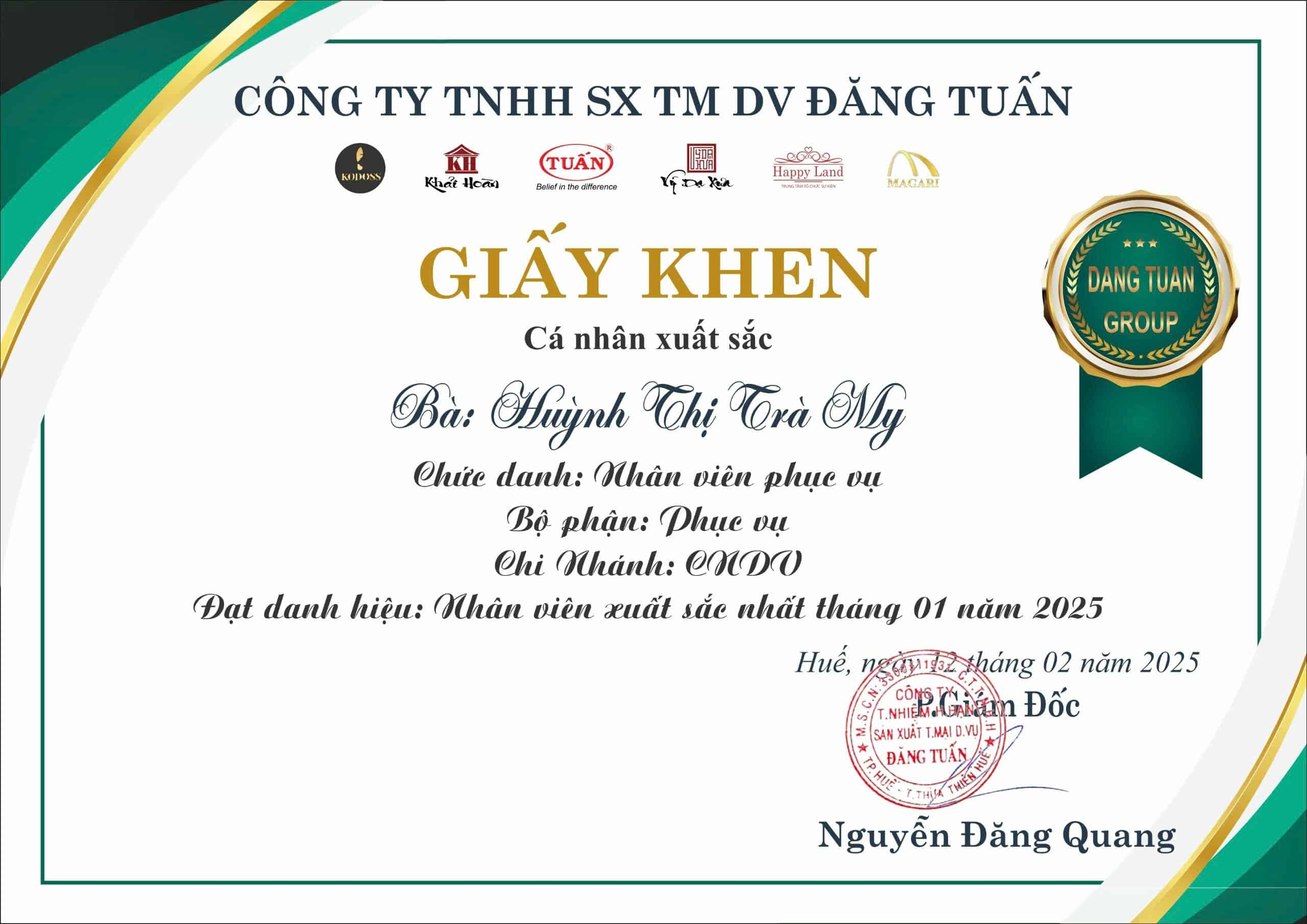 Hình ảnh bằng khen