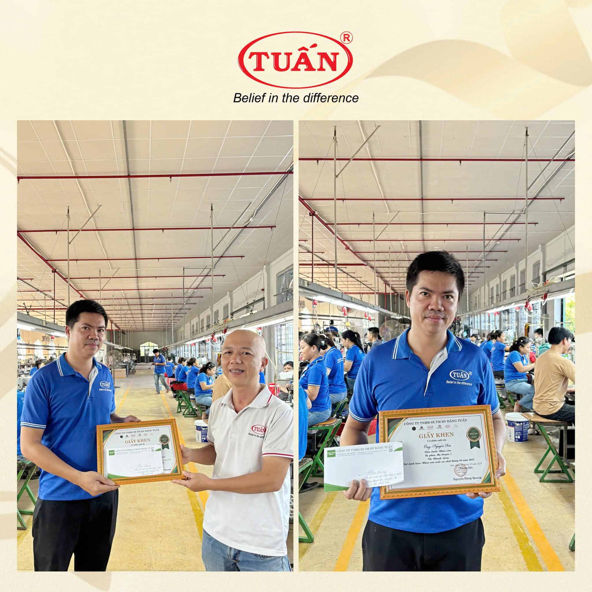 Hình ảnh nhân viên nhận thưởng